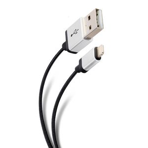 Steren cable usb a lightning negro 1 m