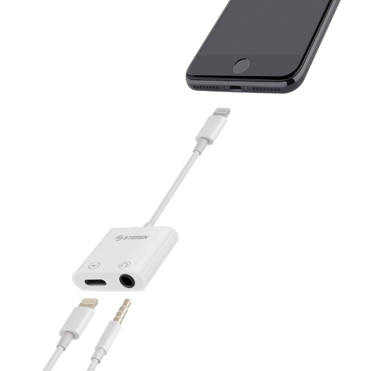 Adaptador Lightning a 3.5mm + carga de iPhone