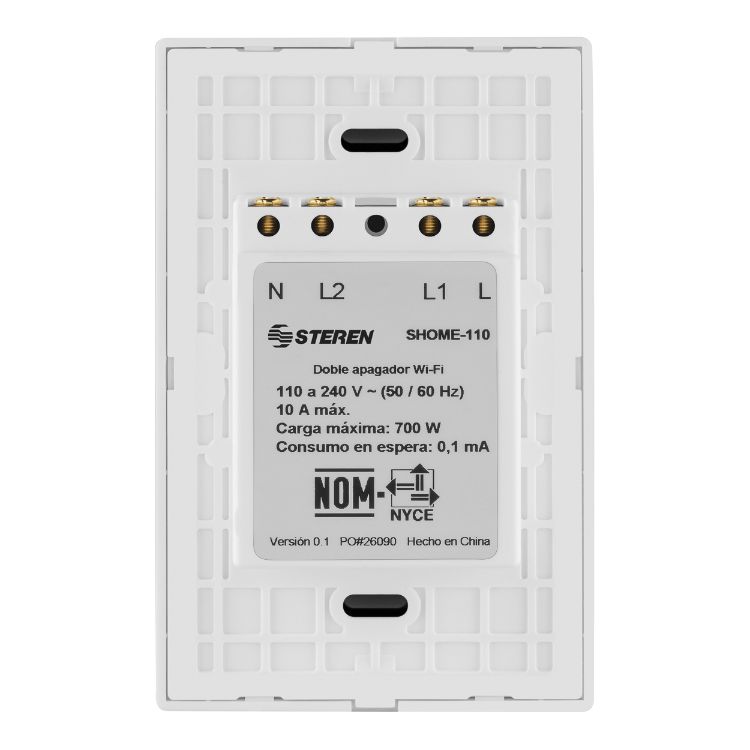 Steren Interruptor Doble Wi-Fi SHOME-116 Programa Horarios 600W