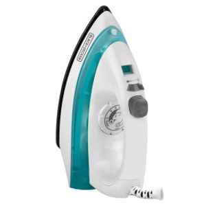Black & Decker - Plancha a Vapor IRB100 | Blanco/Turquesa