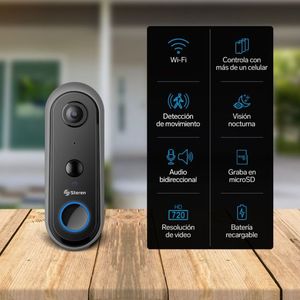 Steren- Video Timbre Wi-Fi CCTV-0950 | Negro