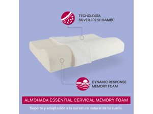 Simmons - Almohada Essential Cervical 60x40x13cm