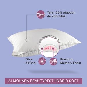 Simmons - Almohada Hybrid Soft 60x40x13cm
