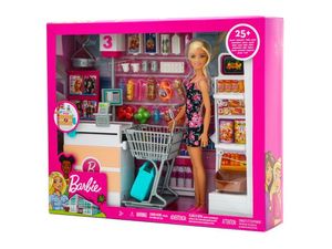 Mattel - Playset supermercado con muñeca barbie