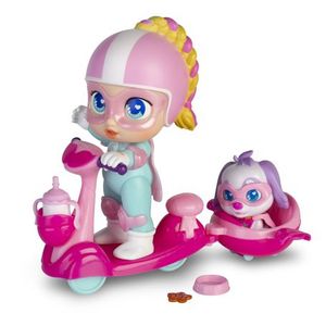 Supercute Little - Babies Muñeca Súper Cute Mini Regi con Scooter