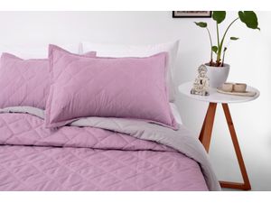 Kalido - Cobertor Basics Microfibra Queen | Lila/Gris