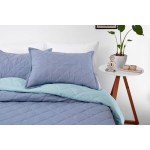 Kalido - Cobertor Basics Microfibra Queen | Denim/Menta