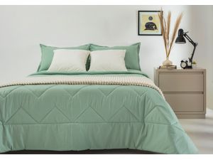 Kalido - Edredón Basics Polialgodón Llano Twin | Verde Sage