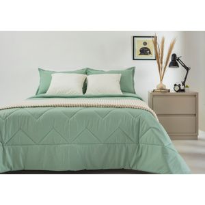 Kalido - Edredón Basics Polialgodón Llano Queen | Verde Sage