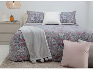 Kalido - Edredón Trendy Polialgodón Volta Queen | Gris Aqua