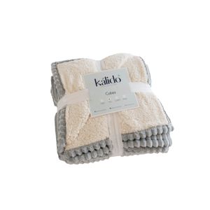 Kalido - Cobija Artico Sherpa Queen | Gris Leche