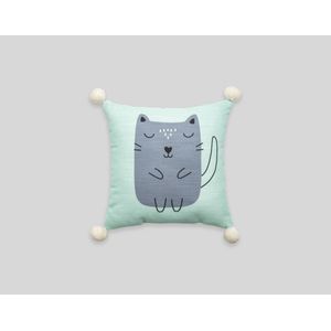 Kalido - cojín kids wild forest pompón acero gris