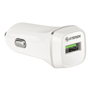 Steren - Cargador USB Turbo Charge para auto ELI-870 | Blanco