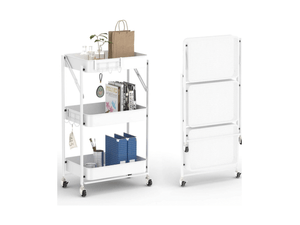 Laurie - Carrito estante de metal 3 niveles | Blanco