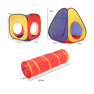 Laurie - Carpa niños Túnel Plegable 3PCS | Rojo