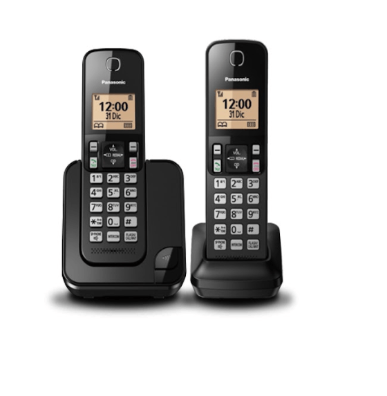 Panasonic KX-TG6824GB Negro, pack 4 teléfonos inalámbricos