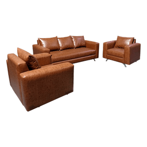 Juego de Sala Mx Muebles 6 Puestos New York Ii 6P-8Jur0C6 Café