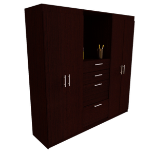 Ropero Mueble Fácil Esmirna 4 Puertas Cafeos