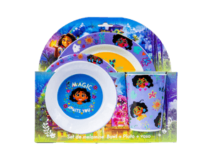 Set 3 Piezas Plato+Bowl+Vaso Encanto