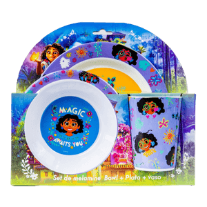 Set 3 Piezas Plato+Bowl+Vaso Encanto