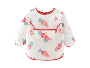 Babero Mangas Largas de Tela Zanahoria