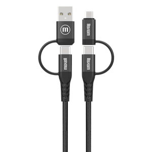 Cable 4 en 1 Maxell BC41-1.2M MULTI Negro