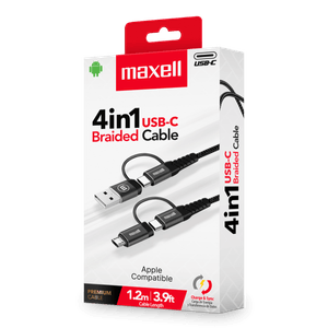 Cable 4 en 1 Maxell BC41-1.2M MULTI Negro