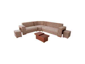 Juego de Sala Mx Muebles Baltra Crema/Café