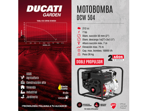Motobomba Ducati Dcw504 Rojo