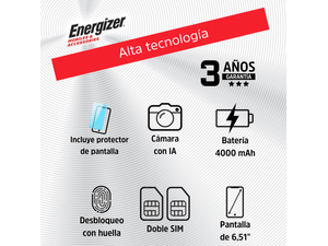 Celular Energizer U652 - 2/64GB Negro