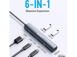 Hub Adap 6/1 Anker Hub 6 En 1 Gris