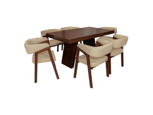 Juego de Comedor Mx Muebles Florencia 6P Yp178-2 Crema