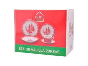 Vajilla Porc.Nav.X 20Pz.Ref Roja Decorat